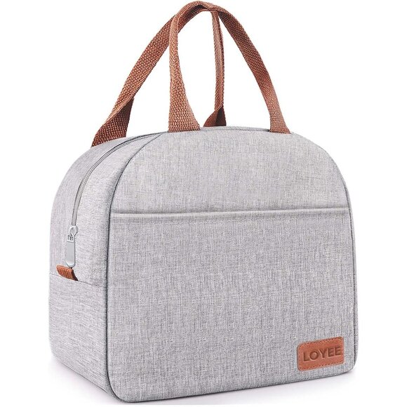 Large Insulated Lunch Bag for Women & Men, Leakproof Reusable Tote (Grey) - Picture 1 of 7